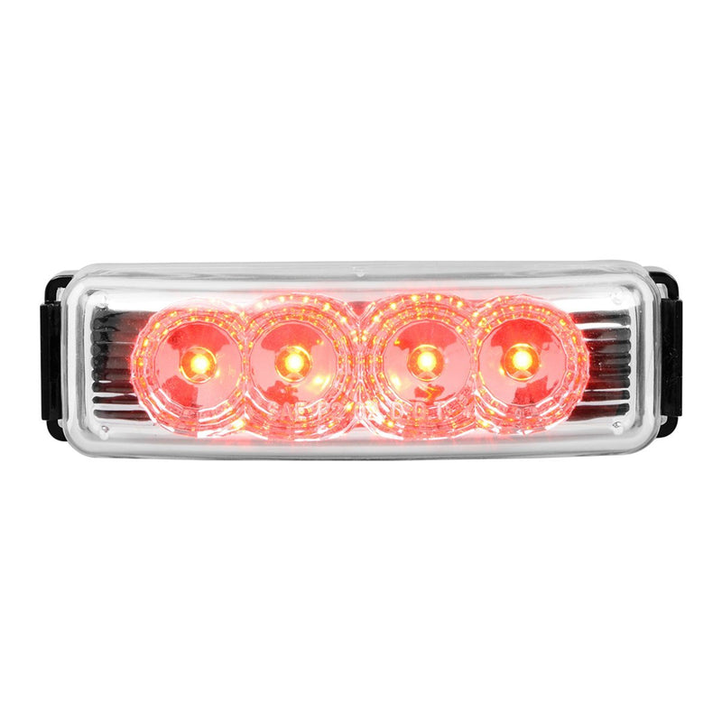  [AUSTRALIA] - GG Grand General 77853 Red/Clear Rectangular Marker Clearance LED Light w/Black Rim