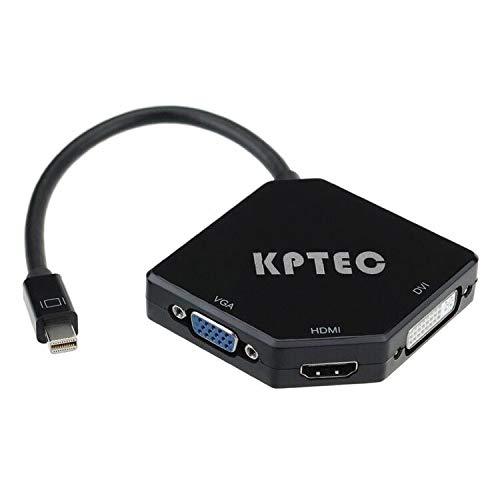 KPTEC Ultimate 3-in-1 Mini DP (Thunderbolt) to 4K UHD HDMI, DVI, VGA Adapter,Compact 1080p Mini Display (mDP) Converter Compatible for MacBook Air / Pro, iMac, iMac Mini, Surface Pro Series, Black 1 - LeoForward Australia