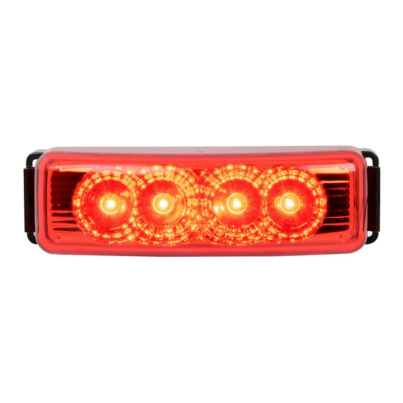  [AUSTRALIA] - GG Grand General 77852 Red/Red Rectangular Marker Clearance LED Light w/Black Rim