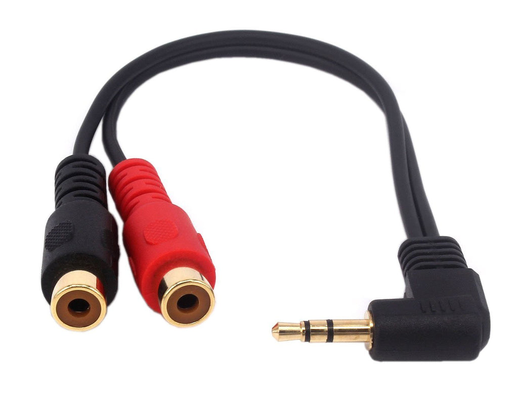 Qaoquda 3.5mm to 2RCA Adapter Cable,8 Inch Gold Plated 90 Degree Right-Angled 1/8" TRS Stereo Male to Dual RCA Female Y Splitter Adapter Cable(3.5M/2RCAF) - LeoForward Australia