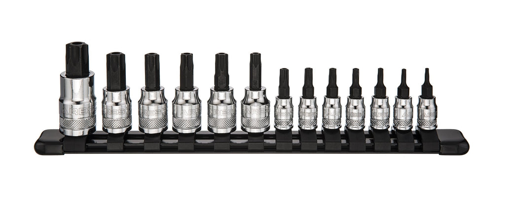  [AUSTRALIA] - ARES 70103-13-Piece Security Torx Bit Socket Set - 1/4-Inch, 3/8-Inch, and 1/2-Inch Drive - Sizes Range from T8-T60 13-Piece Tamper Proof Torx Bit Socket Set
