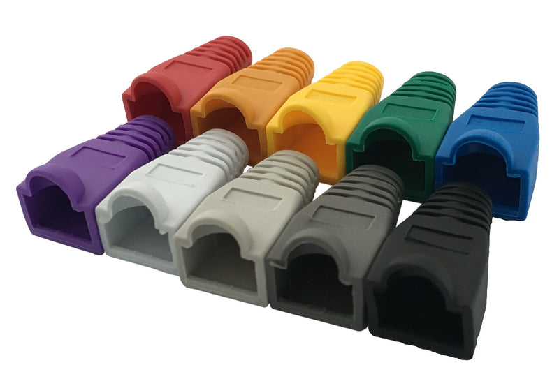  [AUSTRALIA] - Accessbuy 100 Pack RJ45 CAT6 CAT6E CAT5 CAT5E Ethernet Network Cable Strain Relief Boots Cable Connector Plug Cover Mixed Color