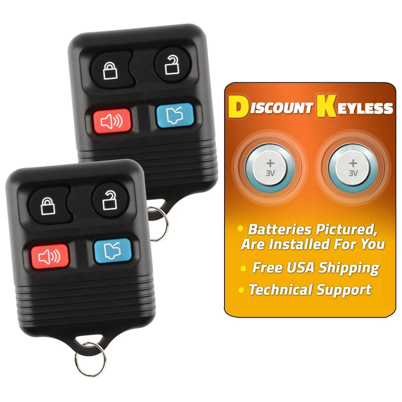 Discount Keyless Replacement Keyless Entry Car Remote Control Key Fob Clicker Compatible with Fod Lincoln Mercury (2 Pack) Set of 2 - LeoForward Australia