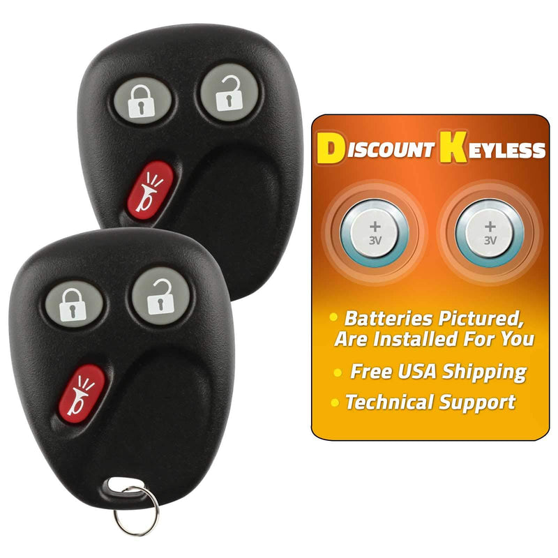  [AUSTRALIA] - Discount Keyless Replacement Key Fob Car Entry Remote For Chevy Trailblazer GMC Envoy 15008008, 15008009 (2 Pack) Set of 2