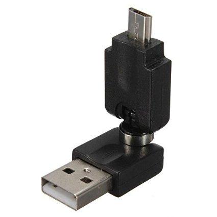 Wpeng 2 Pack 360 Degree Swivel Adjustable Angle USB 2.0 A Male to Micro USB Male Adapter Cable Convertor - LeoForward Australia