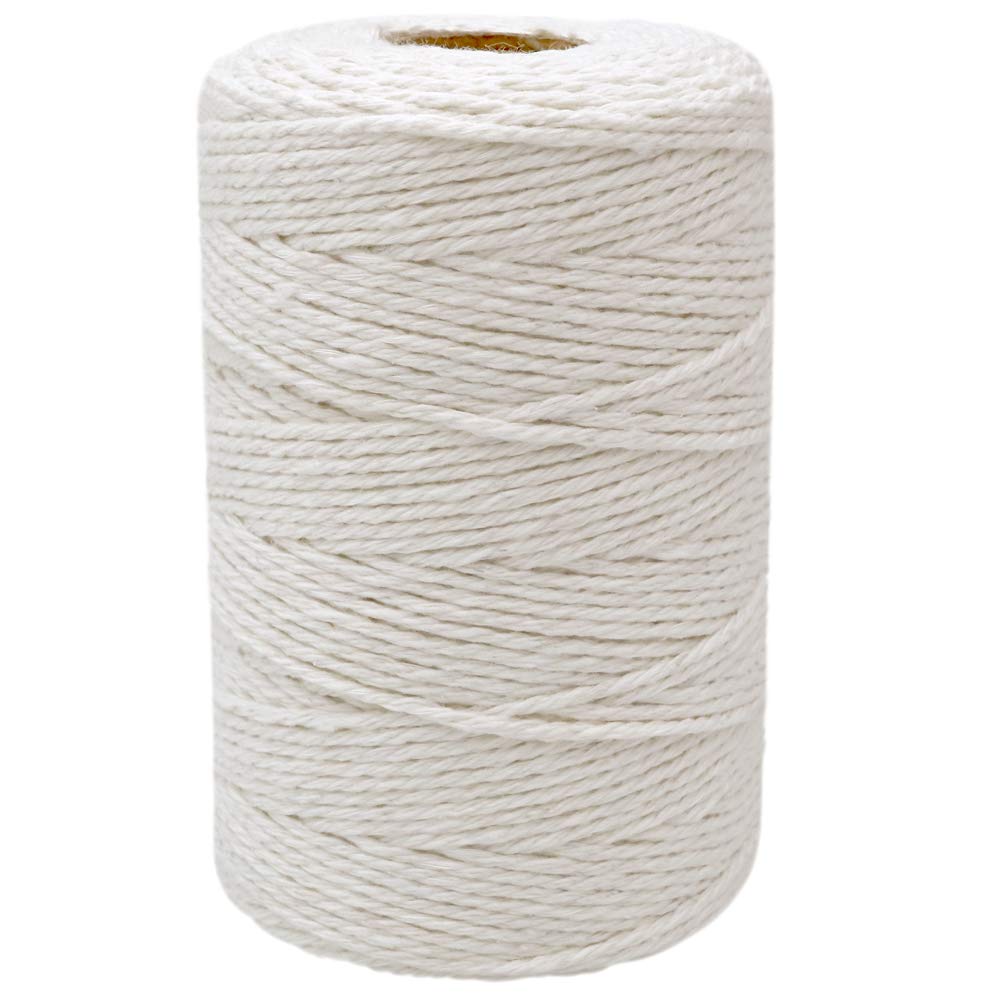  [AUSTRALIA] - 200M (218 Yard) 12-Ply Cotton Twine String,Cooking Kitchen Twine String Craft String Baker Twine for Tying Homemade Meat,Making Sausage,DIY Craft and Gardening Applications (Natural White) 1 Pcs