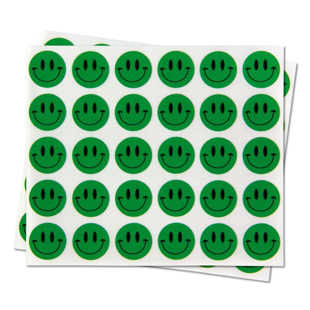 Happy Face Smiley Face Labels Round Self Adhesive Circle Stickers ( Green / 0.5 inch / 300 Labels per Pack ) - LeoForward Australia