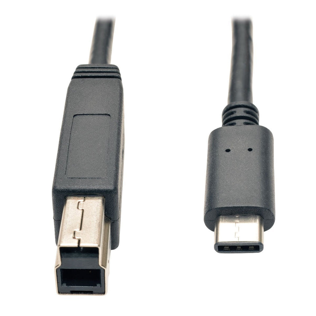 Tripp Lite 3 ft. USB 3.1 Gen 2 USB-C to USB-B Cable (M/M), USB Type-C to USB 3.0 Type-B, 10 Gbps Fast Charging (U422-003-G2), Black - LeoForward Australia
