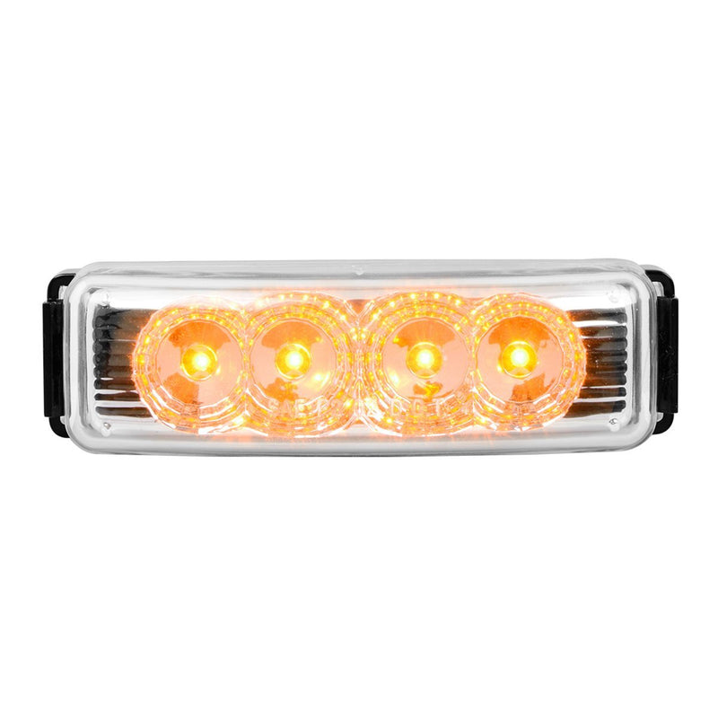  [AUSTRALIA] - GG Grand General 77851 Amber/Clear Rectangular Marker Clearance LED Light w/Black Rim