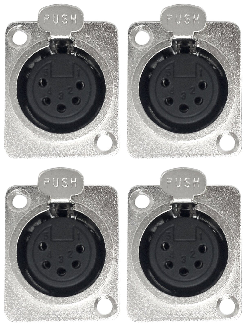  [AUSTRALIA] - CESS 5 Pin XLR Female Socket Connector Panel/Chassis Mount (jcx) (4 Pack)