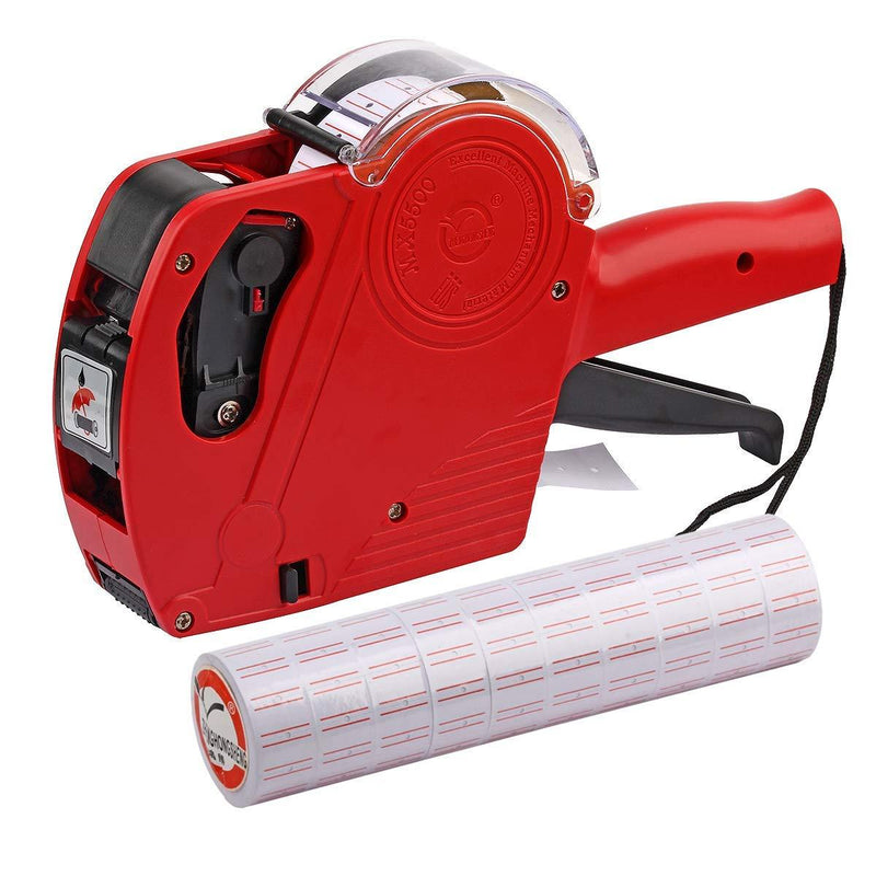 ASIBT MX5500 EOS Red 8 Digits Pricing Gun Kit with 7,000 Labels & Spare Ink - LeoForward Australia