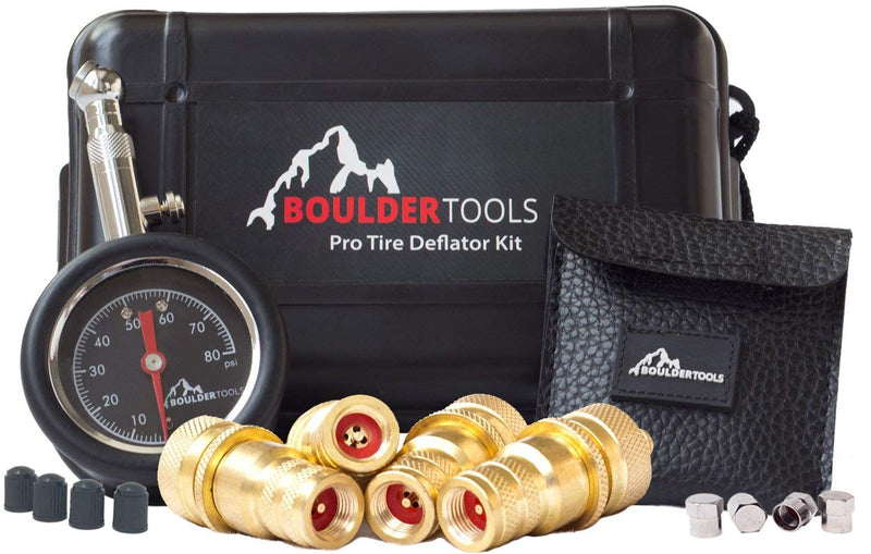 Boulder Tools Tire Deflators and 80 PSI Tire Pressure Gauge - Adjustable, Automatic for car, Truck, Motorcycle - LeoForward Australia