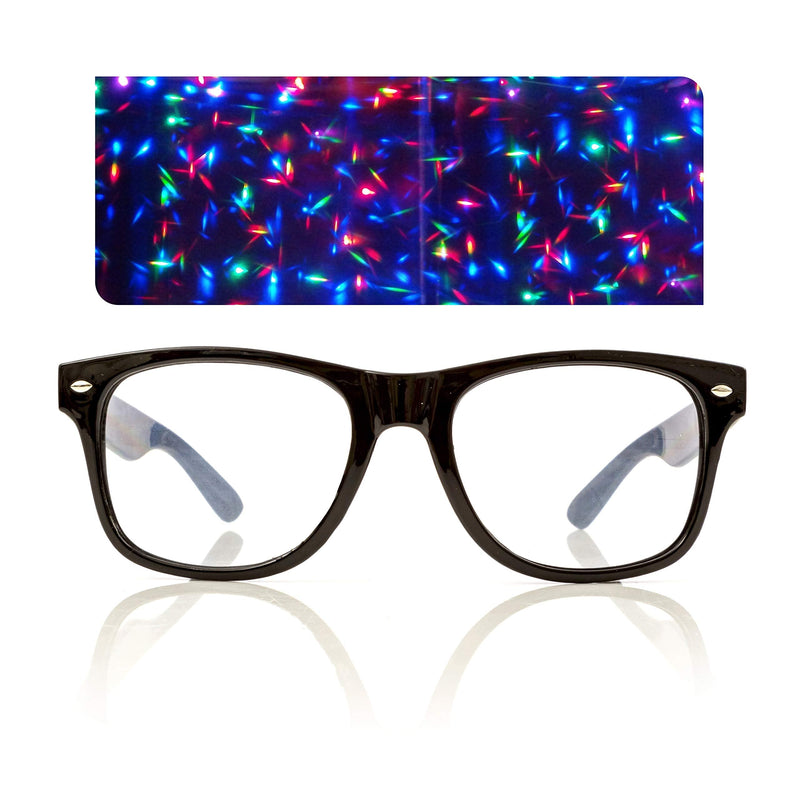  [AUSTRALIA] - Premium Starburst Diffraction Glasses - Ideal for Raves, Festivals, and More Black Star Burst - Clear