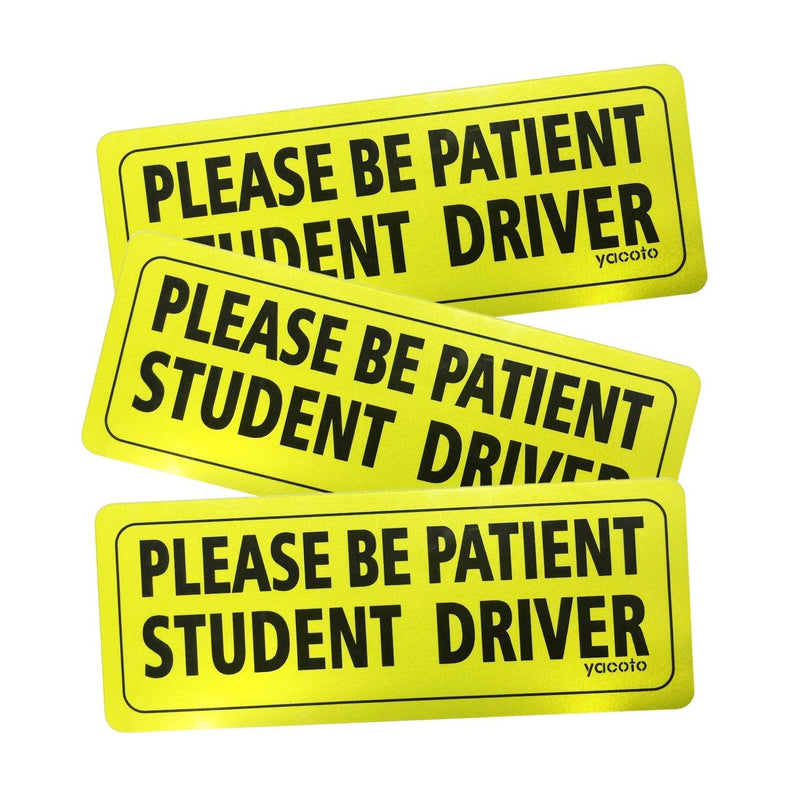  [AUSTRALIA] - Yacoto 3 Pcs Student Driver Magnet Safety Sign Vehicle Bumper Magnet - Car Reflective Vehicle Sign Sticker Bumper for New Driver