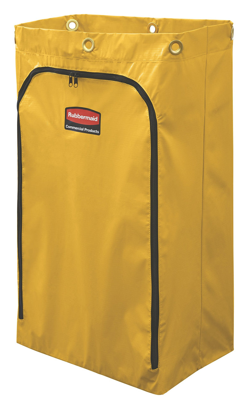  [AUSTRALIA] - Rubbermaid Commercial Products-1966719 Cleaning Cart Bag, 24 Gallon, Yellow, Collecting Refuse or Laundry Items, Janitorial and Housekeeping Carts, Zippered Front 24-Gal.