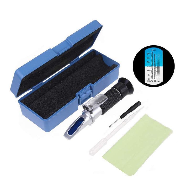 Anpro Brix Refractometer for Homebrew, Beer Wort Refractometer Dual Scale Specific Gravity 1.000-1.120 and Automatic Temperature Compensation 0-32% Replaces Homebrew Hydrometer, M - LeoForward Australia
