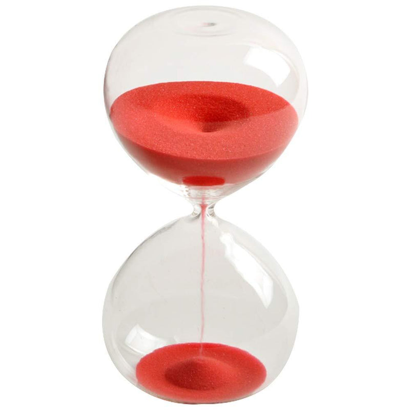 Graces Dawn Super beautiful transparent glass Hourglass Sand Timer 60 minutes with (red) Red - LeoForward Australia
