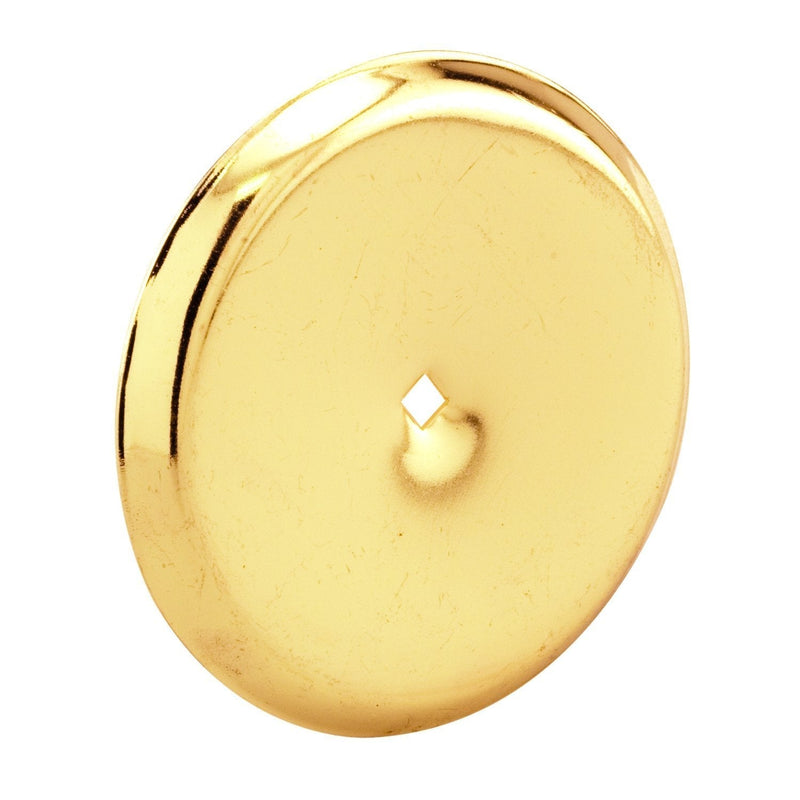  [AUSTRALIA] - Prime-Line Products MP9200 Cabinet Knob Backplate, 2-13/16 in. Outside Diameter, Stamped Steel, Polished Brass Finish, Pack of 5