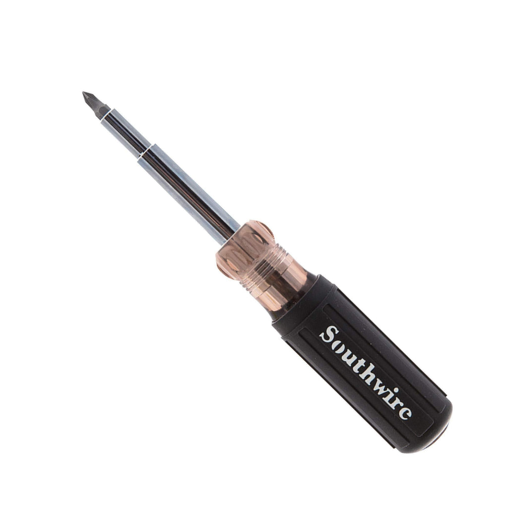  [AUSTRALIA] - Southwire Tools & Equipment 59723940 12-In-1 Multi-Bit Screwdriver, Interchangeable Bits, Comfort Grip Handle, hex 1/4", 5/16", 3/8"; Phillips #1,2,3; slotted SL4-5,SL6-8,sl8-10, and square #1,2