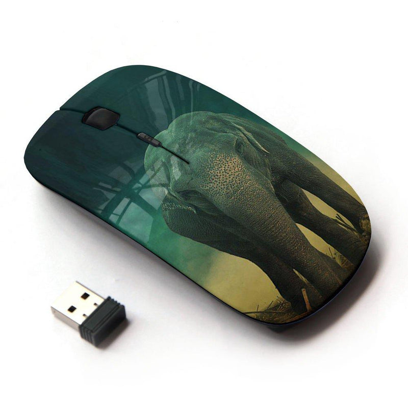 KOOLmouse [ Optical 2.4G Wireless Mouse ] [ Elephant Teal Trunk Vintage Cute Retro ] - LeoForward Australia