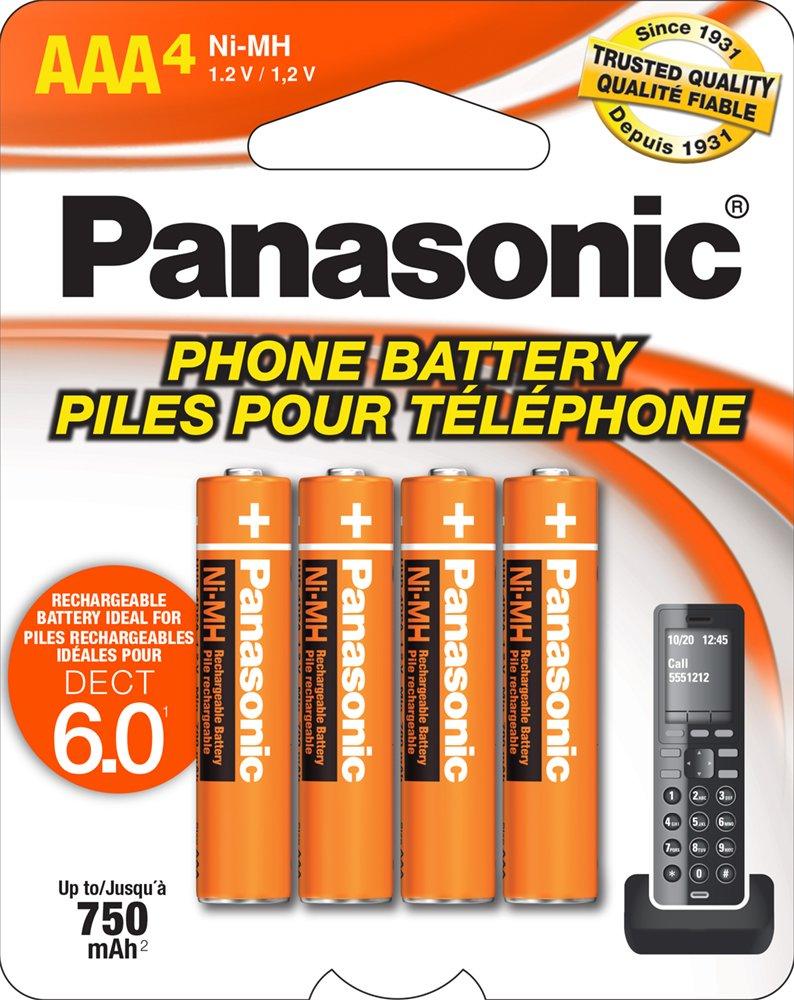 Panasonic Genuine HHR-4DPA/4B AAA NiMH Rechargeable Batteries for DECT Cordless Phones, 4 Pack - LeoForward Australia
