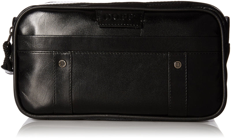 Dopp Men's Veneto Soft Sided Multi-Zip Travel Kit-Leather, black, One Size - LeoForward Australia