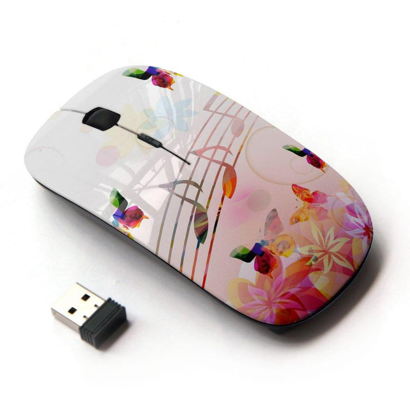 KOOLmouse [ Optical 2.4G Wireless Mouse ] [ Music Notes Pink Flowers Butterflies Nature ] - LeoForward Australia