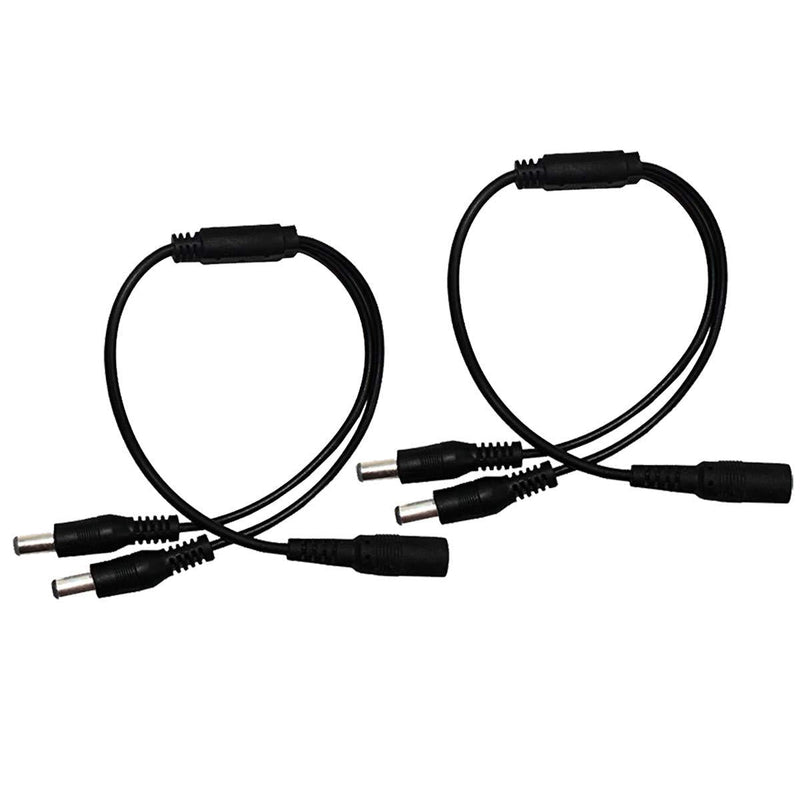 2Pack 1 to 2 Way DC Power Splitter Cable Barrel Plug 5.5mm x 2.1mm for CCTV Cameras LED Light Strip and more 1to2 - LeoForward Australia