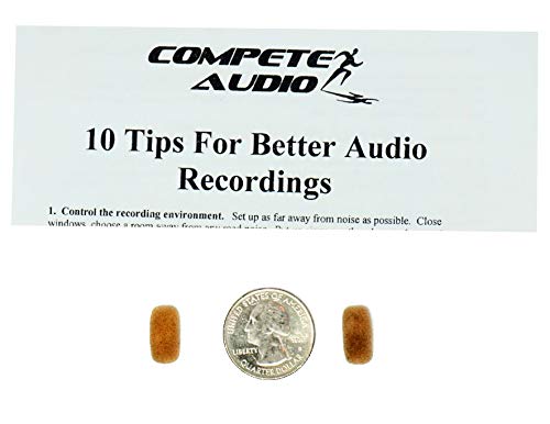  [AUSTRALIA] - Compete Audio CM212 Mini Lavalier (tiny!) Foam Microphone Windscreens (Microphone Covers) Tan 2-Pack For Countryman E6 and other Headset/Lapel Mics Beige