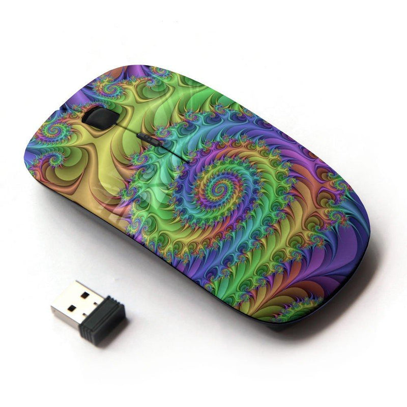 KOOLmouse [ Optical 2.4G Wireless Mouse ] [ Spiral Art Nature Colors Neon Snail Drawing ] - LeoForward Australia