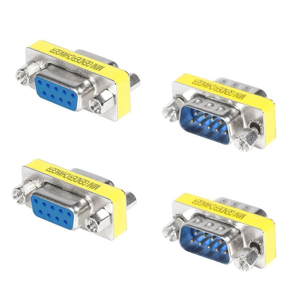 Top-Longer Rs232 Serial Cable 9 Pin DB9 Female to Female / Male to Male Gender Changer Coupler Adapter Connector Pack of 4 - LeoForward Australia