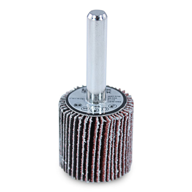  [AUSTRALIA] - BHA Aluminum Oxide Shank Mounted Flap Wheels, 1” x 1” x 1/4”, 80 Grit - 5 Pack