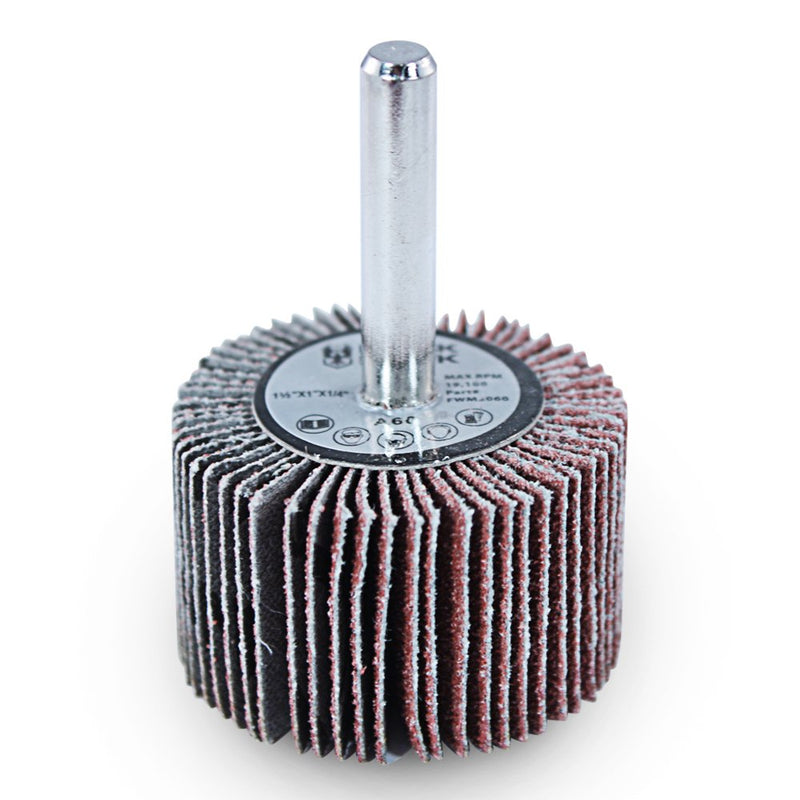  [AUSTRALIA] - BHA Aluminum Oxide Shank Mounted Flap Wheels, 1-1/2” x 1” x 1/4”, 80 Grit - 5 Pack