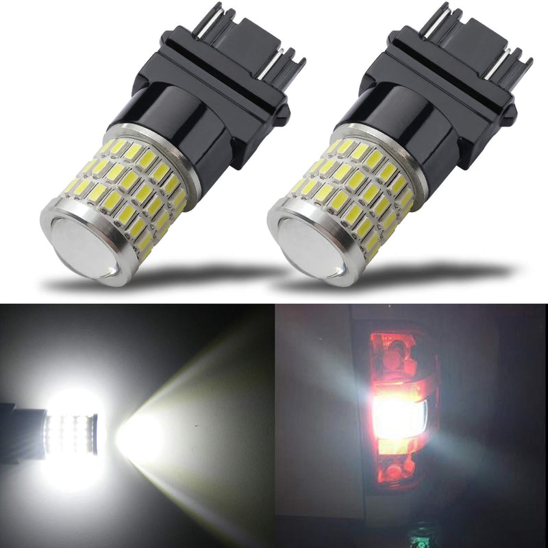 iBrightstar Newest 9-30V Super Bright Low Power 3156 3157 3057 4157 LED Bulbs with Projector Replacement for Back Up Reverse Lights and Tail Brake Parking Lights, Xenon White - LeoForward Australia