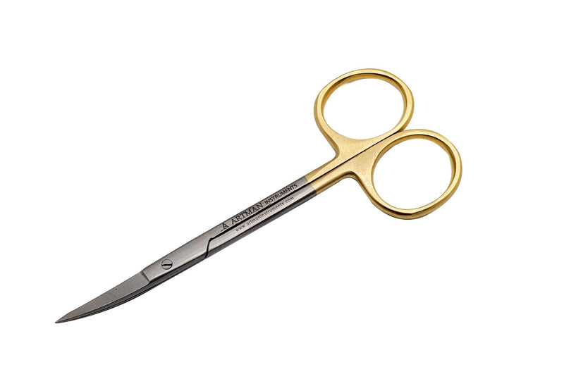  [AUSTRALIA] - Scissors 4.5 inches Curved with Tungsten Carbide Inserts Gold Plated Handle Extra Sharp and Durable by Wise Linkers