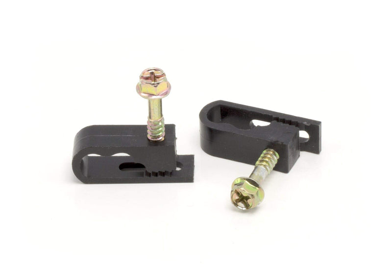  [AUSTRALIA] - THE CIMPLE CO - Dual, Twin, or Siamese Coaxial Cable Clips, Cat6, Electrical Wire Cable Clip, 1/2 in Screw Clip and Fastener, Black (100 Pieces per Bag) 100 Pack