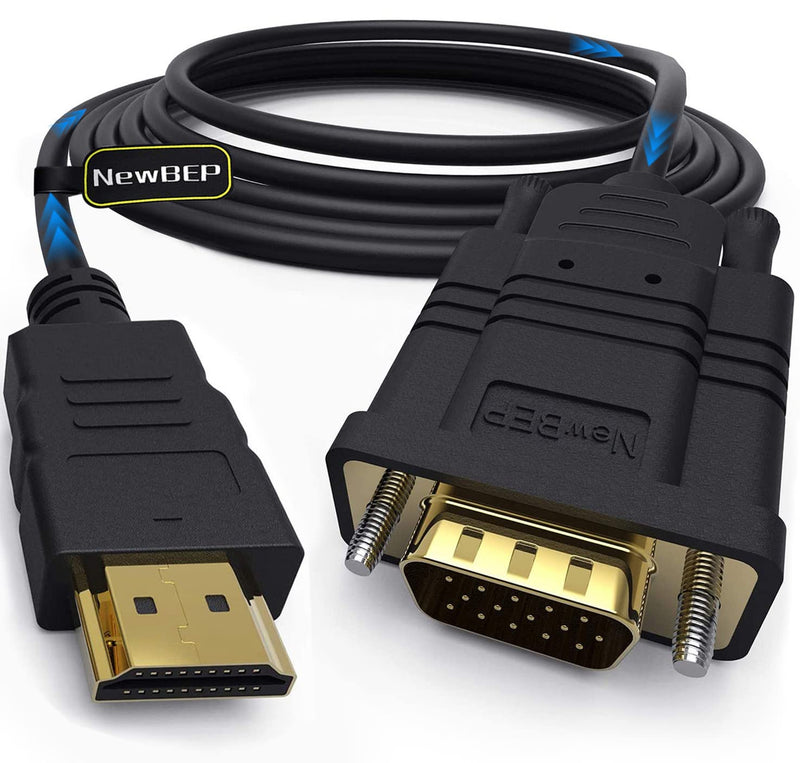  [AUSTRALIA] - NewBEP HDMI to VGA Adapter Cable, 6ft/1.8m Gold-Plated 1080P HDMI Male to VGA Male Active Video Converter Cord Support Notebook PC DVD Player Laptop TV Projector Monitor Etc