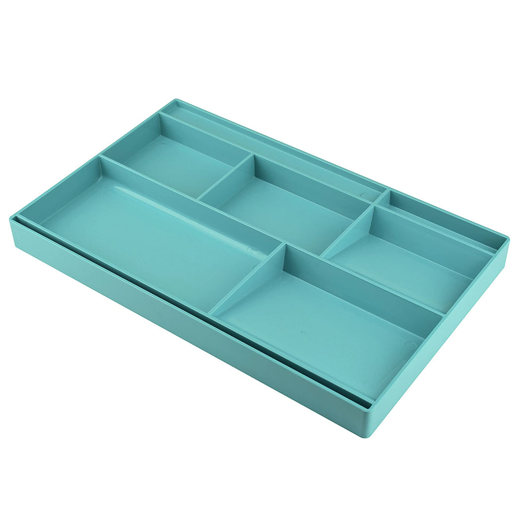 Acrimet Drawer Organizer Bin Multi-Purpose Storage for Desk Supplies and Accessories (Plastic) (Solid Green Color) - LeoForward Australia
