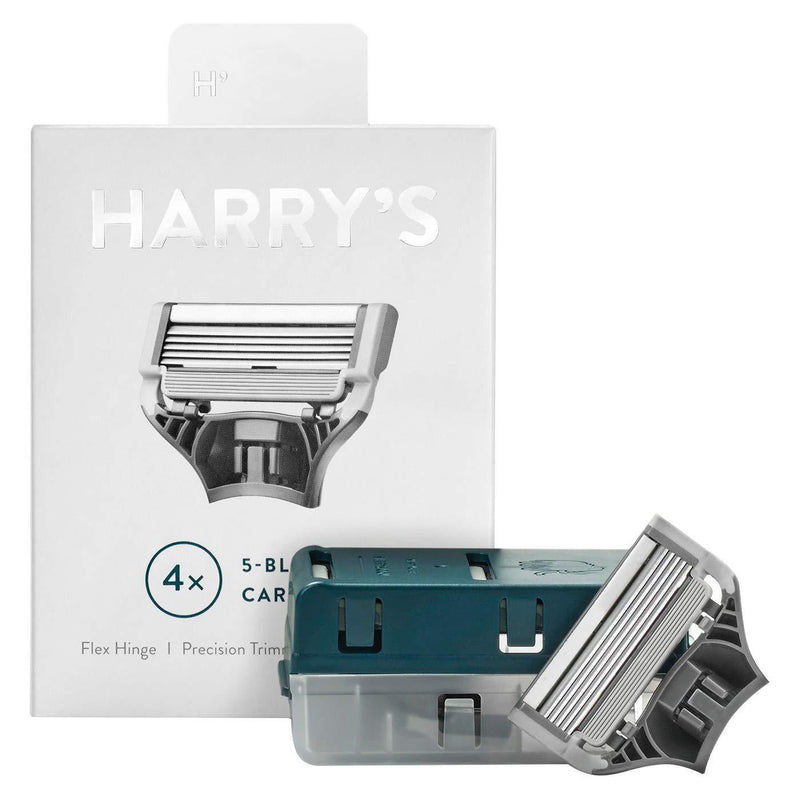 Harry's Razor Blades (1 Pack of 4) in Durable Hinged Water Friendly Travel Case 4 Count (Pack of 1) - LeoForward Australia
