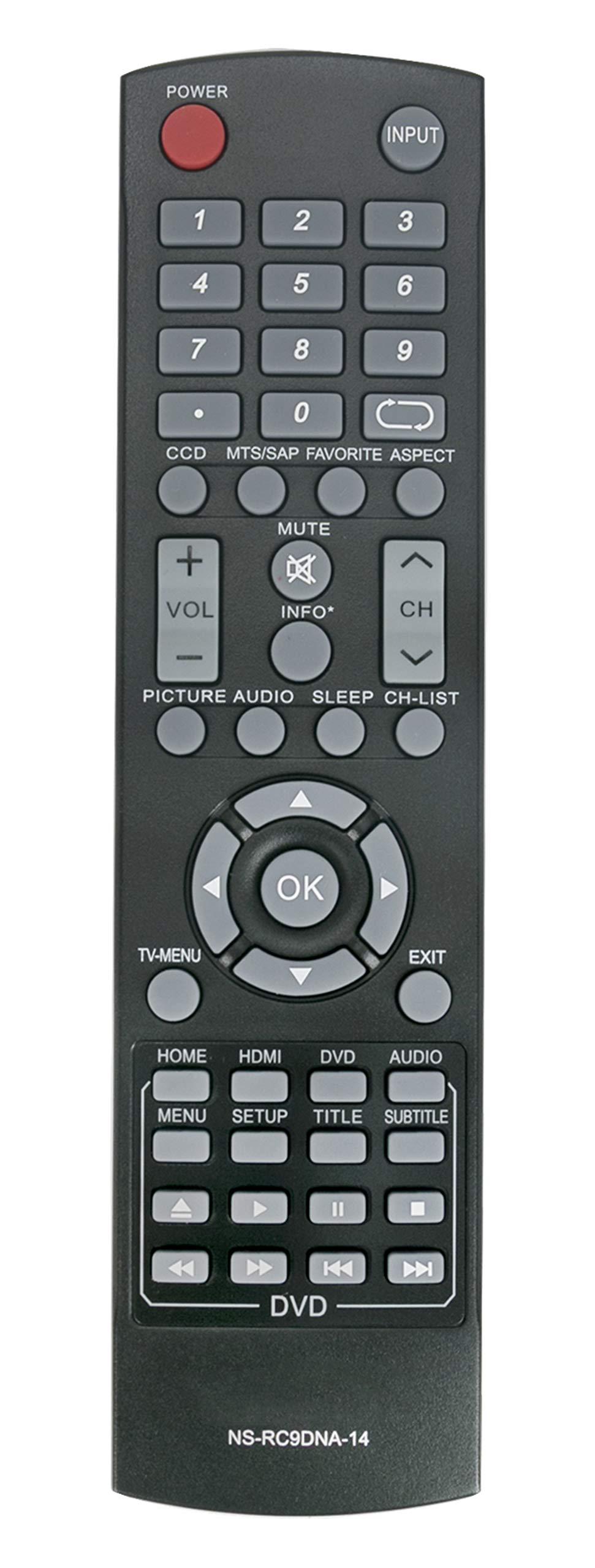 New Combo Remote NS-RC9DNA-14 fit for Insignia LED TV DVD NS-28DD310NA15 NS-32DD310NA15 NS-32DD220NA16 NS-32DD200NA14 NS-28DD220NA16 NS-24ED310NA15B NS-24DD220NA16 NS-20ED310NA15 - LeoForward Australia