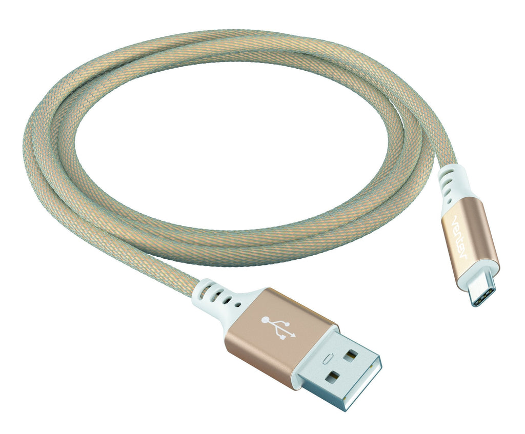 Ventev chargesync Alloy Cable, USB Type A-C, 4ft, Gold - LeoForward Australia