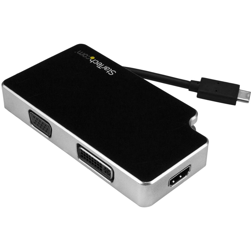  [AUSTRALIA] - StarTech.com USB C Multiport Adapter - UHD 4K - USB C to VGA / DVI / HDMI - USB C Adapter - USB-C VGA Multiport Adapter (CDPVGDVHDB) Black, Silver