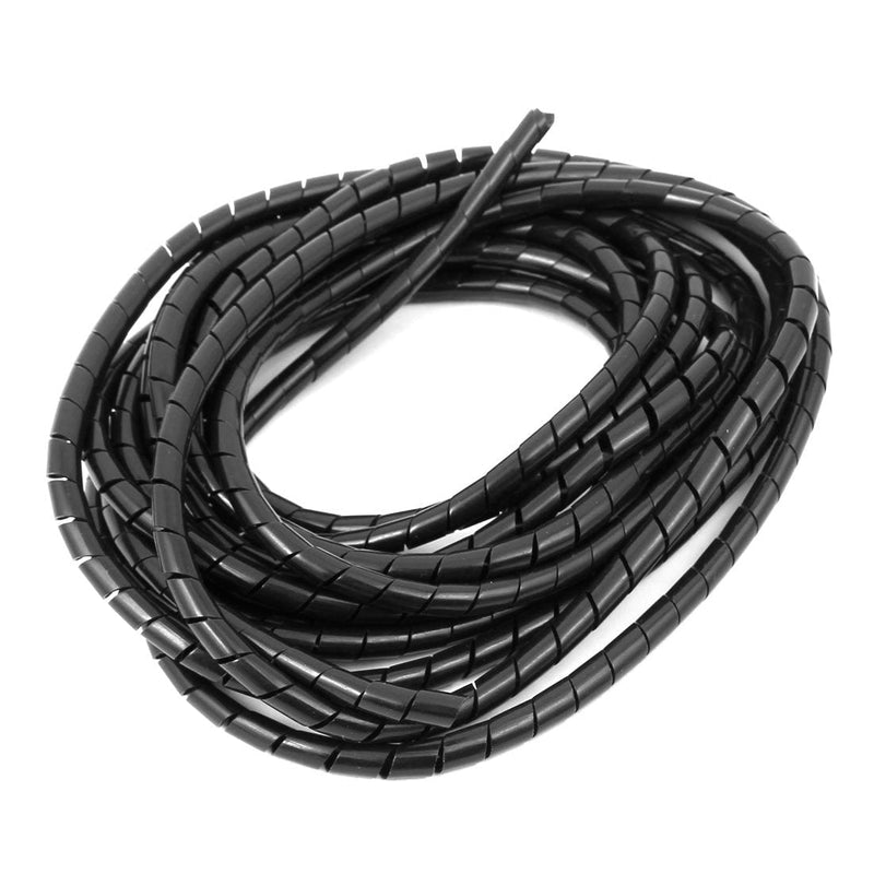  [AUSTRALIA] - uxcell 5mm Flexible Spiral Tube Cable Wire Wrap Computer Manage Cord Black 4 Meter