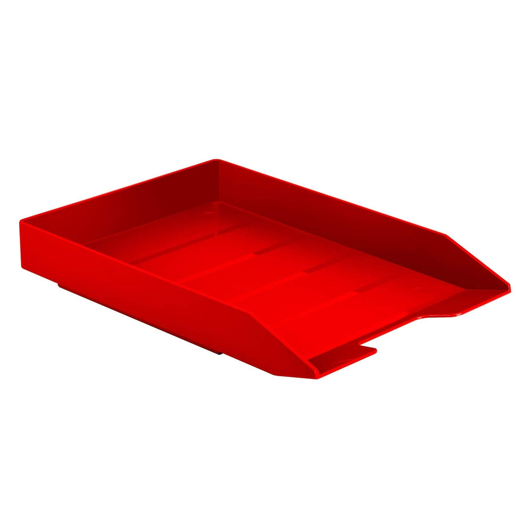 Acrimet Stackable Letter Tray Front Load Plastic Desktop File Organizer (Solid Red Color) (1 Unit) - LeoForward Australia