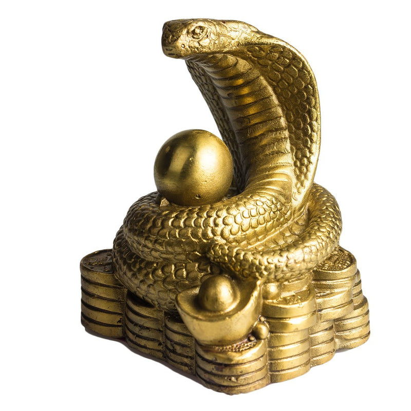  [AUSTRALIA] - Brass Chinese Zodiac Ingots Snake Statue Home Decoration Collectibles