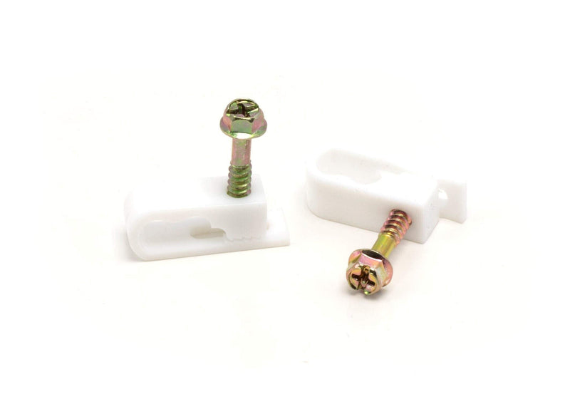  [AUSTRALIA] - THE CIMPLE CO - Dual, Twin, or Siamese Coaxial Cable Clips, Cat6, Electrical Wire Cable Clip, 1/2 in Screw Clip and Fastener, White (100 Pieces per Bag) 100 Pack
