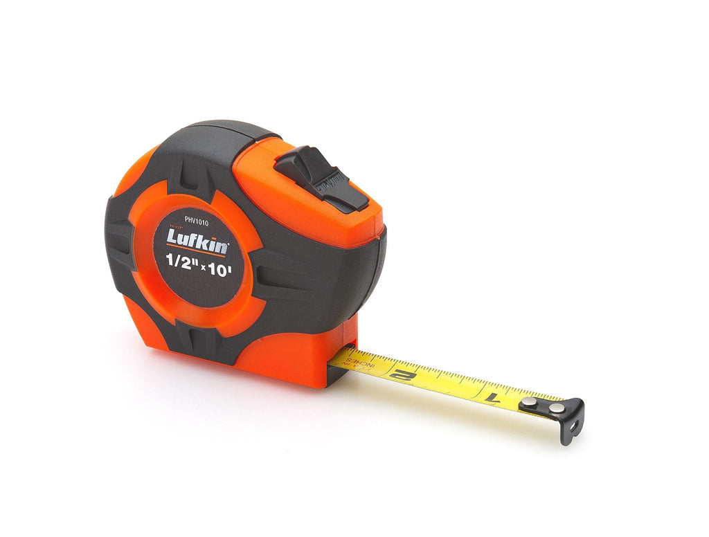  [AUSTRALIA] - Crescent Lufkin 1/2" x 12' P1000 Series Hi-Viz® Orange Yellow Clad A1 Blade Power Return Tape Measure - PHV1012N , Black