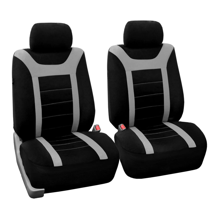  [AUSTRALIA] - FH Group FB070102 Sports Seat Covers (Gray) Front Set – Universal Fit for Cars Trucks & SUVs