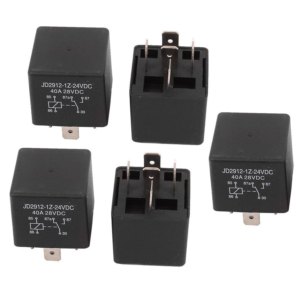  [AUSTRALIA] - uxcell JD2912 DC 24V Coil 40A 5 Pins SPDT Vehicle Car Security Power Relay 5pcs