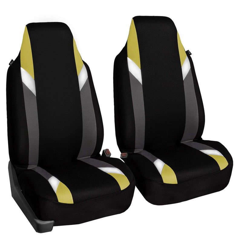  [AUSTRALIA] - FH Group FB133102 Premium Modernistic Seat Covers Yellow/Black- Fit Most Car, Truck, SUV, or Van